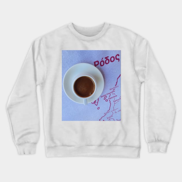 Coffee in Rhodes - always tastes great Crewneck Sweatshirt by Gatoulart